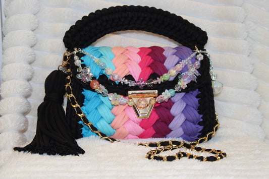 "Black Rainbow" Bohemian Bag